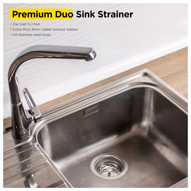 Everflow 7516 Kitchen Sink (3-1/2 Inch) Stainless Steel Drain Assembly With Strainer Basket-and Water Stopper, Single - Image 2